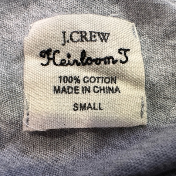 NWOT J Crew Heritage cotton tshirt with beading gray size small - Picture 3 of 4